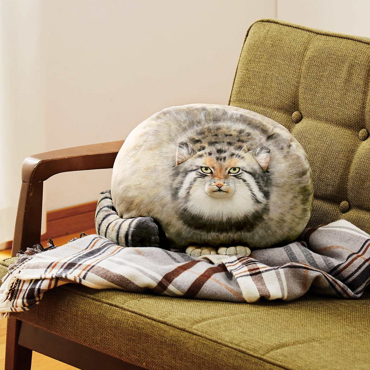 Sew Butiful Steppe Cat Plush 30cm/12inch Pallas Cat Stuffed Animal, Cute Plushies for Girls, Soft Plush Pillow, Throw Pillow Doll Decoration Doll Birthday Gift for Kids Boys Party