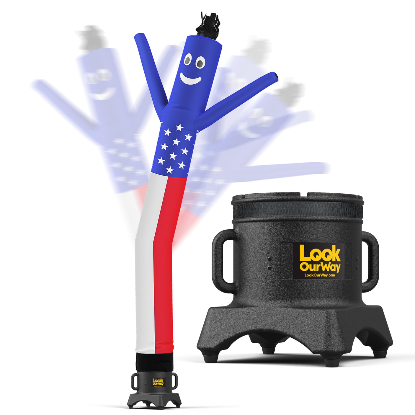 LookOurWay Air Dancers Wacky Waving Inflatable Tube Man Set - 10 Feet Tall Inflatable Dancing Man with Blower - Red
