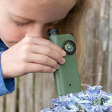 Carson X-Scope Kids 7 Function Multi Purpose Optical Pocket Tool with 30x Microscope, 8x Telescope, 9x Fold-Out Magnifier, Flashlight, Signal Whistle, Directional Compass and Digital Clock (CP-11)