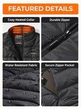 ORORO Men's Lightweight Heated Vest with Battery Pack (Charger Not Included)
