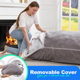 Hobestluk 3 in 1 Bean Bag Chair Giant Bean Bag Chairs Convertible Bean Bag Floor Cushion with Machine Washable Cover, Beanbag Chairs for Adult (Dark Grey)