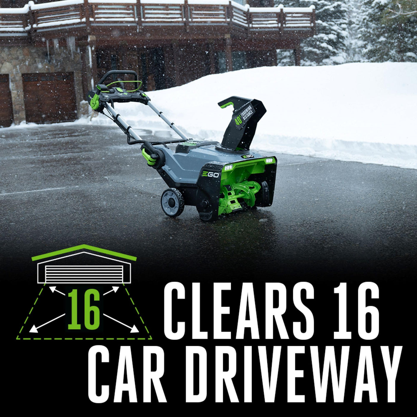EGO POWER+ 24" Electric Snow Blower, Cordless Self-Propelled 2-Stage, Includes (2) 56 V 7.5Ah Batteries and Dual Port Charger - SNT2405