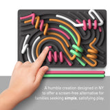 Sensory Activity Board: Silicone Fidget Toy for Calming, Stress, Anxiety, ADHD & Autism | Silent, No Mess | Kids 3+ & Adults | Includes Portable Travel Bag & 11 Strings