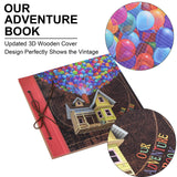 Scrapbook Photo Album,Our Adventure Book, Embossed Words Hard Cover Movie Up Travel Scrapbook for Anniversary, Wedding, Travelling, Baby Shower, etc (Adventure Book)