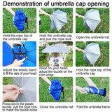 NEW-Vi Fishing Umbrella Hat Folding Adjustable Sun Rain Cap, 37.4”Oversize Hands Free Umbrellas, 7-Ribs Anti-UV Waterproof Headwear for Fishing Gardening Golf Sunshade Outdoor