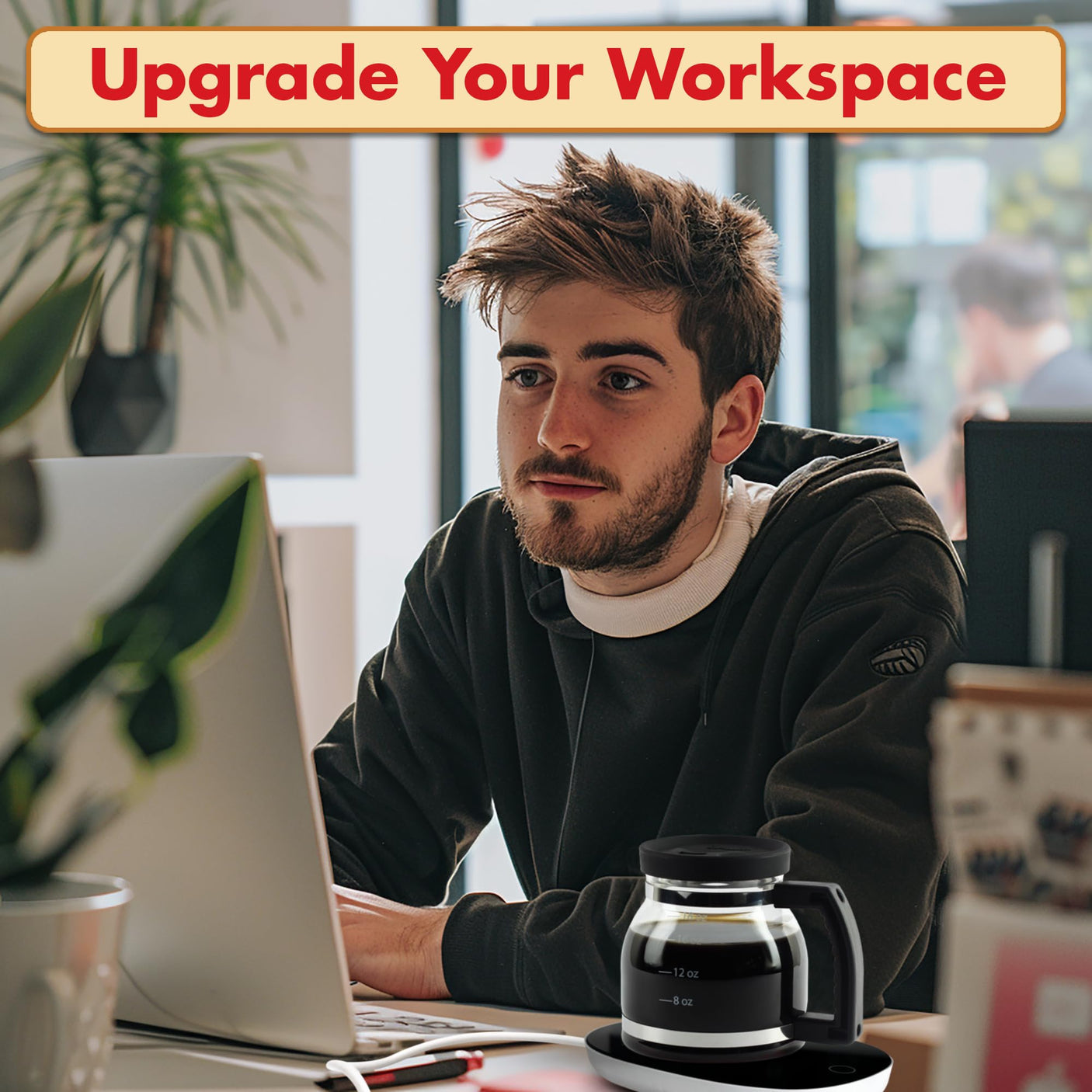 Cupa Joe Coffee Mug – 20oz Borosilicate Glass Diner Pot Mug with Spill-Proof Lid – Funny Novelty Gift for Coffee Lovers, Dads, Office, Travel & More