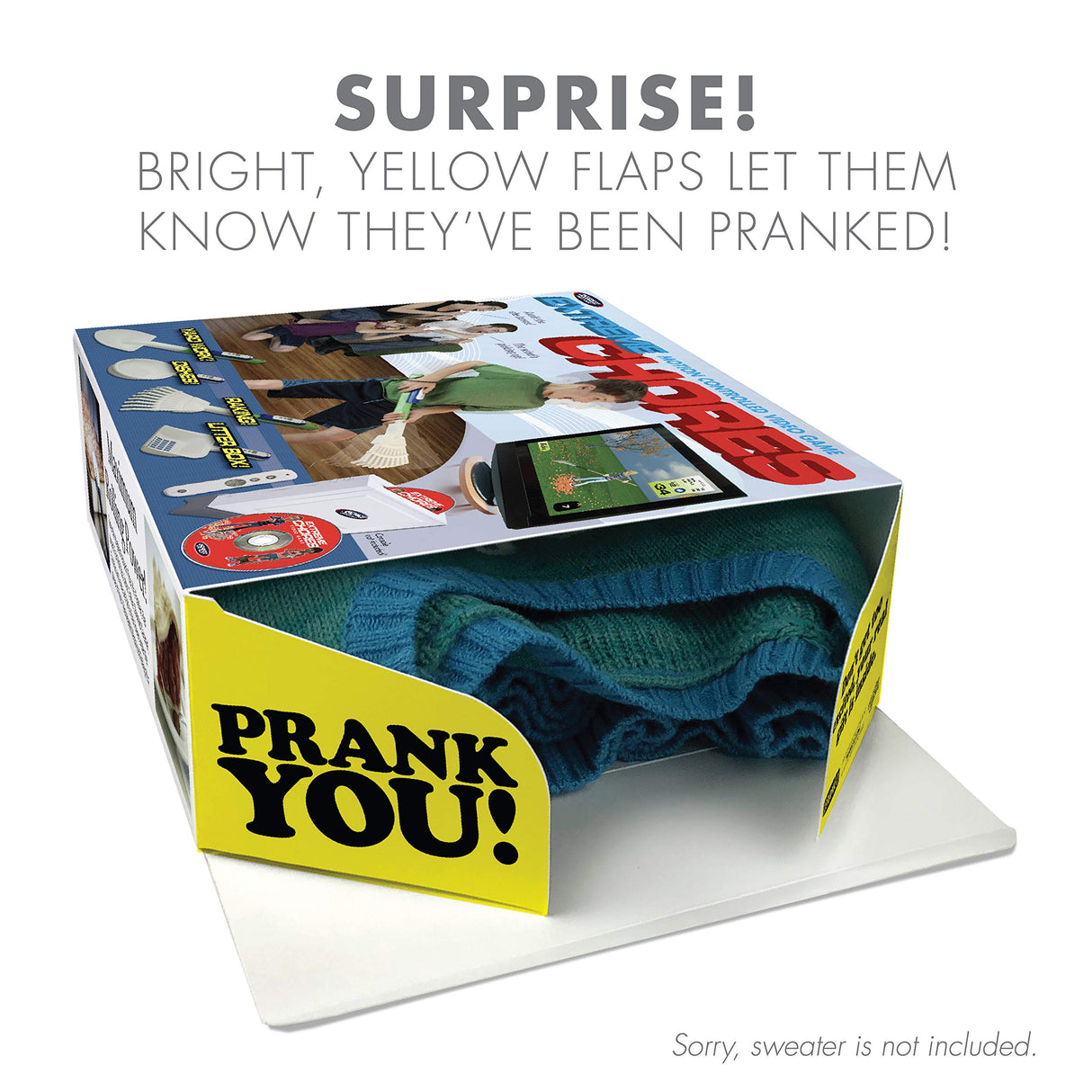 Prank-O My First Fire Prank Gift Box – Empty Box for Wrapping Real Presents – Hilarious Fake Packaging for Birthdays, Christmas, and Holidays – Fun Gag Gift Box for Men, Women, and Kids