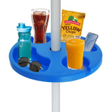 AMMSUN 13" Beach Umbrella Table Tray for Beach, Patio, Garden, Swimming Pool with Cup Holders, Snack Compartments Teal