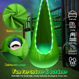 Light Up Kids Pod Swing Seat, Upgraded Kids Hanging Hammock Swing with LED Lights, Cotton Sensory Pod Swing Chair with Inflatable Pillow, Pod Swing for Kids Indoor & Outdoor (1 PCS) (Blue)