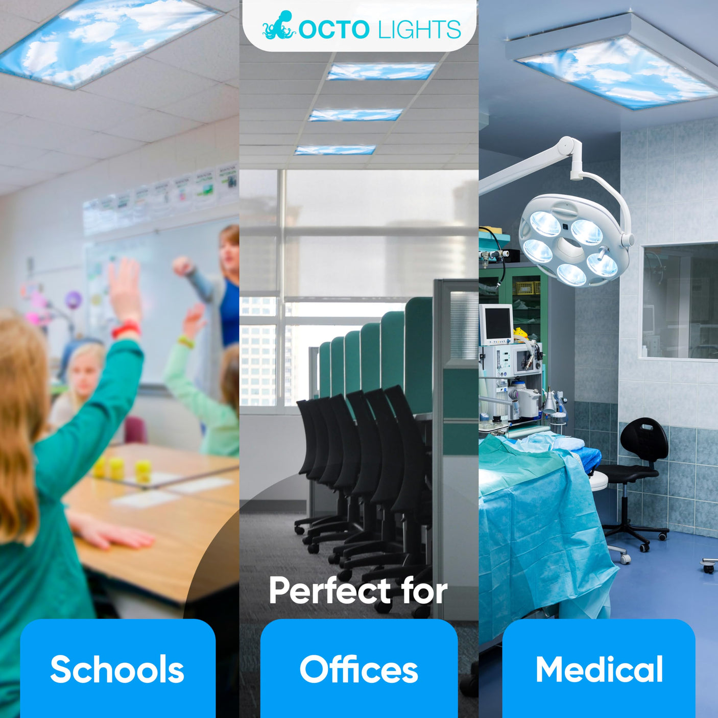 Magnetic Fluorescent Light Covers for Ceiling Lights - Astronomy Cover for Fluorescent & LED Fixture - Must Haves for Teacher Supplies - Classroom, Home, Office Decor - Shield Overhead Lighting