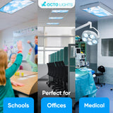 Magnetic Fluorescent Light Covers for Ceiling Lights - Astronomy Cover for Fluorescent & LED Fixture - Must Haves for Teacher Supplies - Classroom, Home, Office Decor - Shield Overhead Lighting