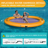 Round Floating Ring Inflatable Water Hammock Heavy Duty River Floats Lake Raft for Adults Tanning Pool Lounger Float Island Platform Pad Mat for Party