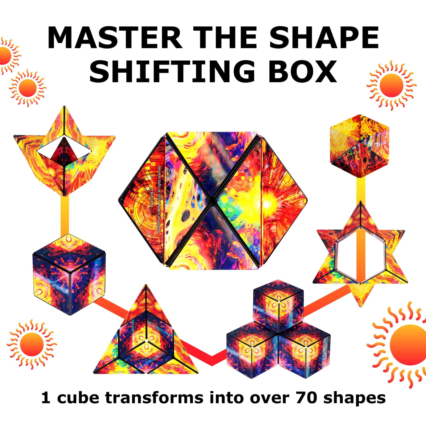 SHASHIBO Holographic Shape Shifting Box - STEM Magnetic Fidget Cube That Transforms Into Over 70 Shapes, Download Fun in Motion Toys Mobile App (Vapor)