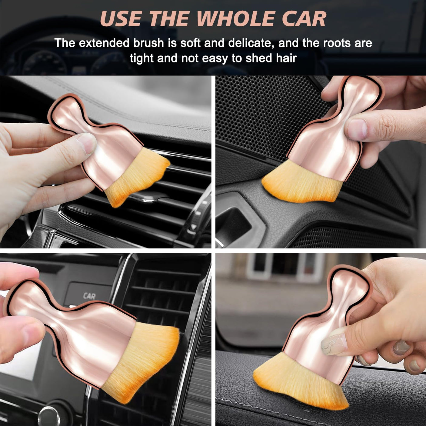 Ouzorp Car Interior Dust Brush, Car Detailing Brush, Soft Bristles Detailing Brush Dusting Tool for Automotive Dashboard, Air Conditioner Vents, Leather, Computer,Scratch Free