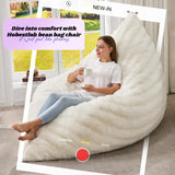 Hobestluk 3 in 1 Bean Bag Chair Giant Bean Bag Chairs Convertible Bean Bag Floor Cushion with Machine Washable Cover, Beanbag Chairs for Adult (Dark Grey)