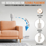 Electrical Outlet Extender. Access Hard-to-Reach Outlets! Features USB-A, USB-C, and 2 AC Outlets, Extends 22"-34", Rotates 180°. Use Behind Couches, Nightstands, Desks, and More.