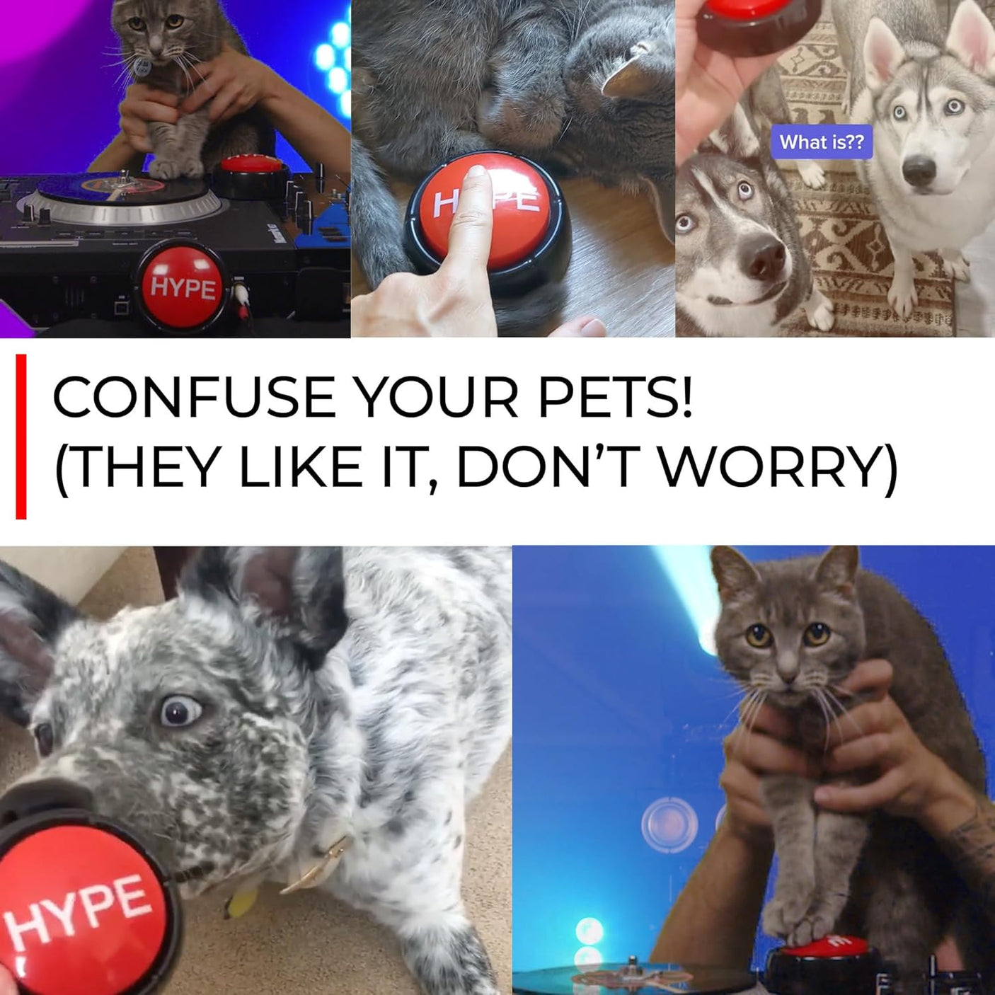 Hype Button | Hip Hop Air Horn Sound Effect Button (Batteries Included) Stocking Stuffer Back to School Classroom Teacher Office Desk Sales Marketing Gag Nut Funny Toy Live Streaming Gaming DJ Remix