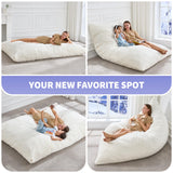 Hobestluk 3 in 1 Bean Bag Chair Giant Bean Bag Chairs Convertible Bean Bag Floor Cushion with Machine Washable Cover, Beanbag Chairs for Adult (Dark Grey)