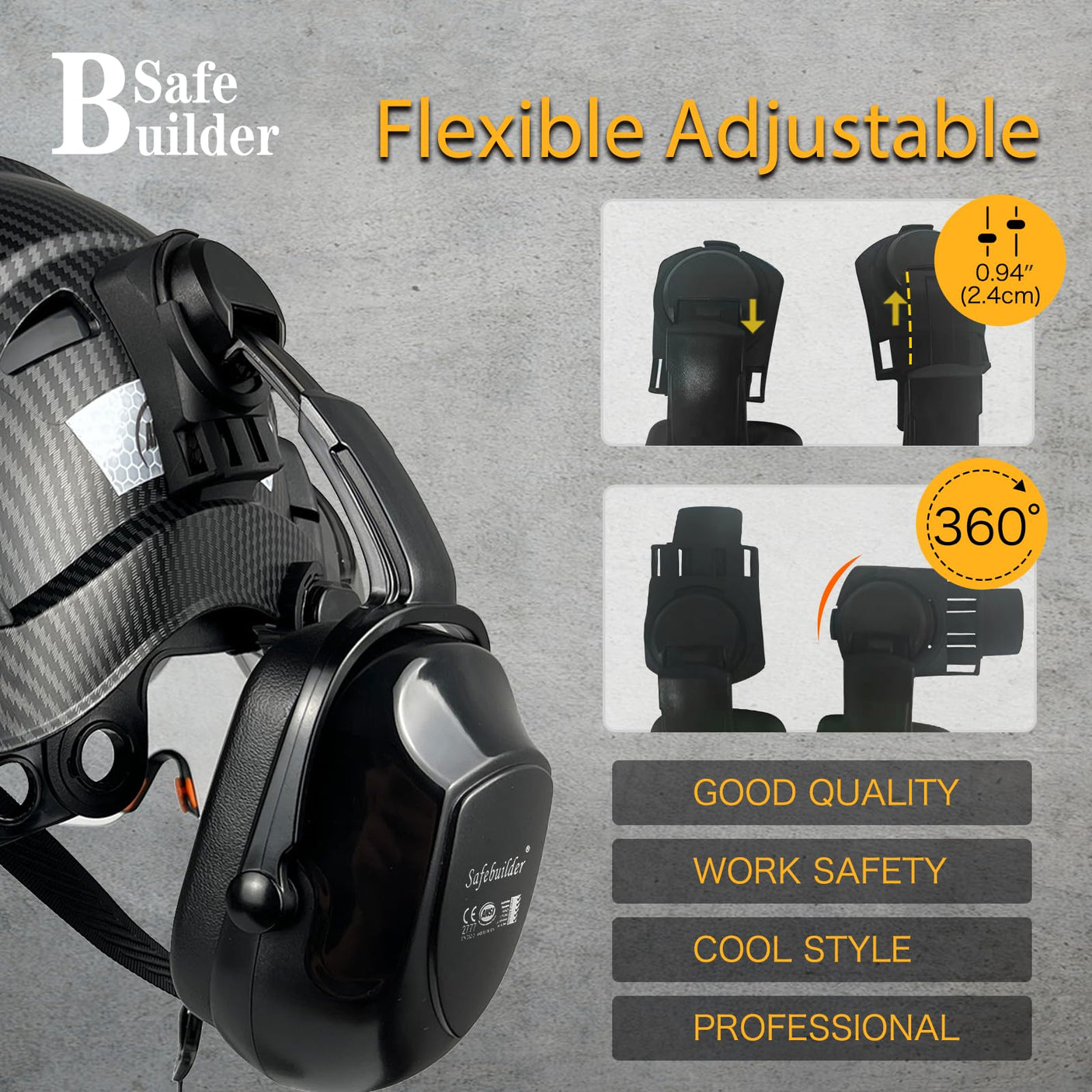 Industrial Safety Helmet with Visor Ear Muffs Hard Hat with Visor Vented Hardhats Construction Work Head Protection ANSI