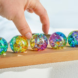 7 Chakra Natural Healing Spheres with LED Wooden Stand 40mm Crystal Quartz Stones for Meditation Positive Energy Night Light Decoration Balls Set for Home