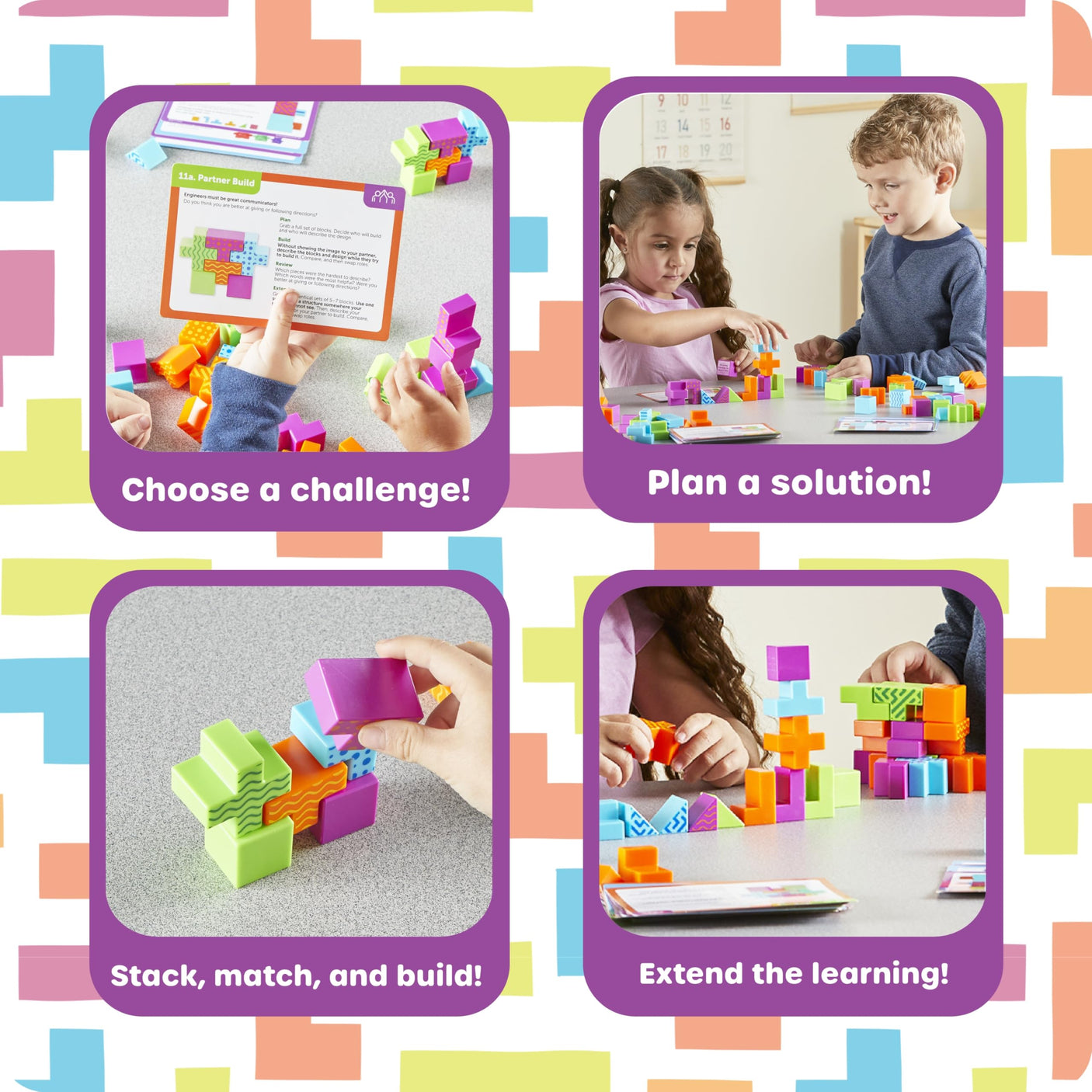 Learning Resources STEM Explorers Brainometry - 3d Puzzle, Brain Games, Brainteaser, Building Logic Toys, Gifts For Boys and Girls, Fine Motor Skills , Pattern Blocks, Math Manipulatives