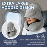 Travel Pillow with Extra Large Hood for Airplane Long Flights Privacy and Comfort Memory Foam with Velvet Cover for Road Trip Head&Neck Support for Plane Office Cars Sleeping & Rest (Pink)