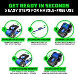 Rhino USA Retractable Ratchet Straps (4-Pack) - 1 Inch x 10 Feet (1,209lb Break Strength) - Heavy Duty Auto Self Retracting Tie Down Straps for Truck, Cargo Trailer, Motorcycle, Rad & More - Green