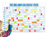 The Big A## Calendar Full-Year Wall Calendar – 2026 Dry-Erase – Includes 1 Marker & 100 Labels – Lightweight, Easy to Hang Yearly Calendar – Year at a Glance – Plan Big Goals & Adventures – Blue