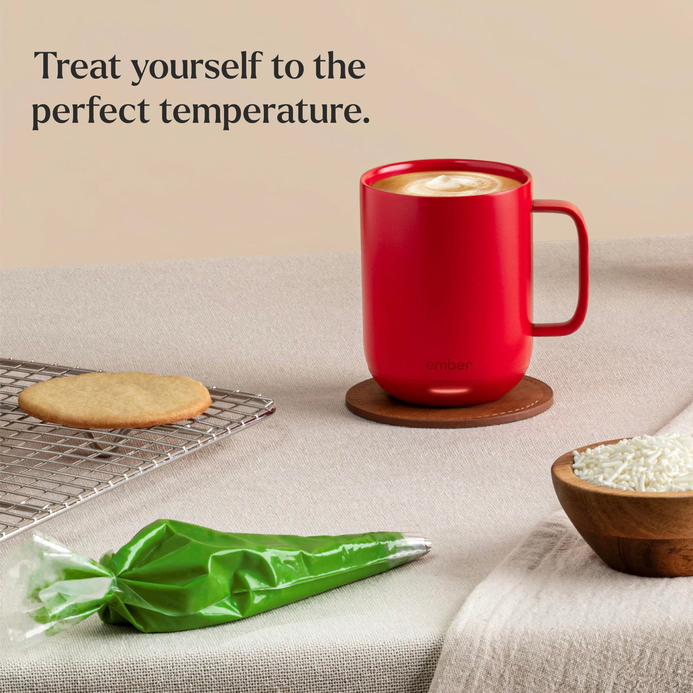 Ember Temperature Control Smart Mug 2, 14 Oz, App-Controlled Heated Coffee Mug with 80 Min Battery Life and Improved Design, White