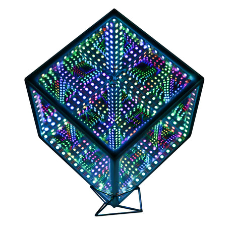 Infinity Hyper Cube LED Light LED Controller with Stand, Controller & Sound & App Reactive Table Lamp - Cool & Creative Multicolor Decorative Mirror Art Desk Night Light (Small 4Inchs)