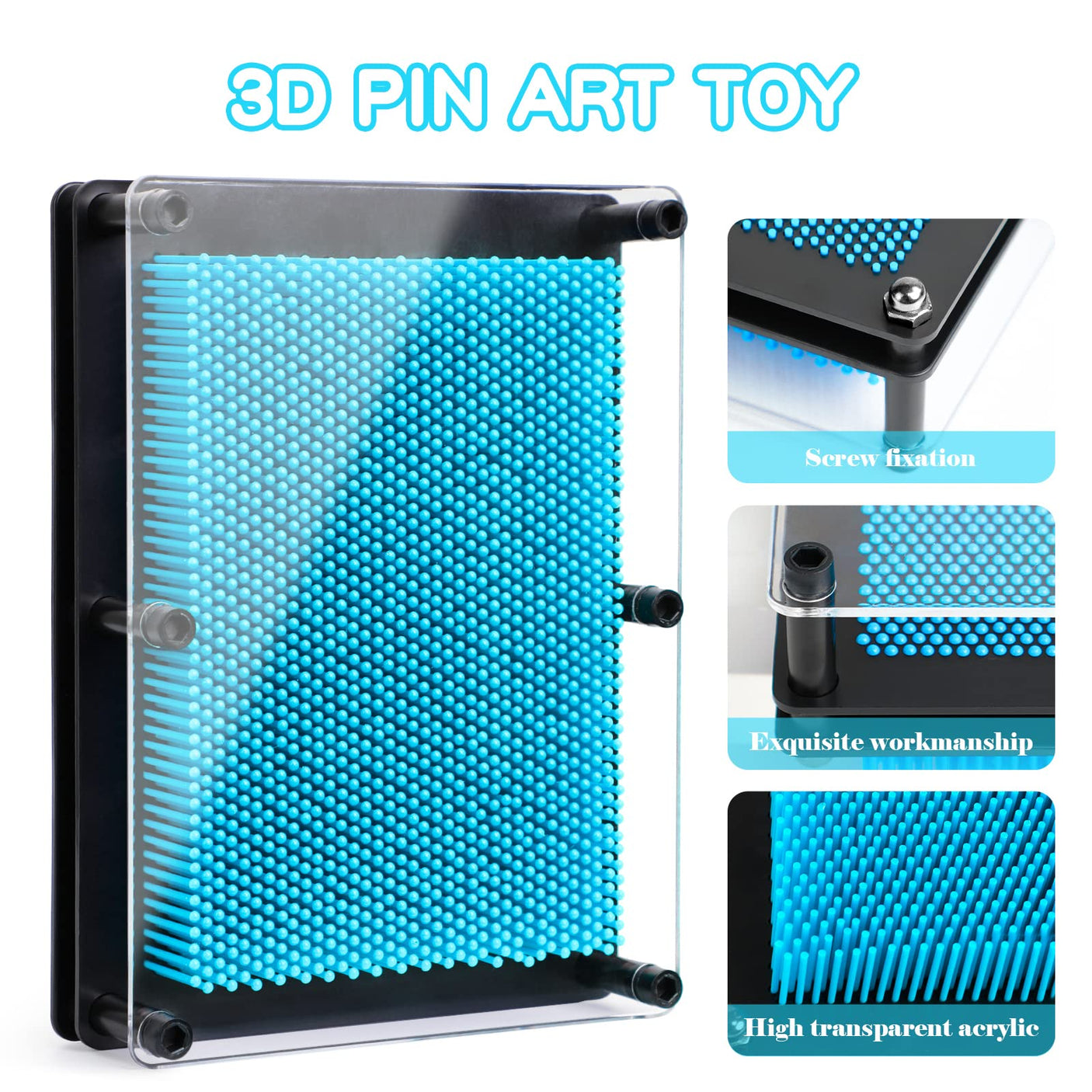 3D Pin Art Sensory Toys for Kids 5-7, Pin Art Board Impression Sensory Toys for Kids with Autism, Autism Gifts for Autistic Children Age 3, 4, 5, 6, 7, 8, 9, 10+ Years Old Boys Girls