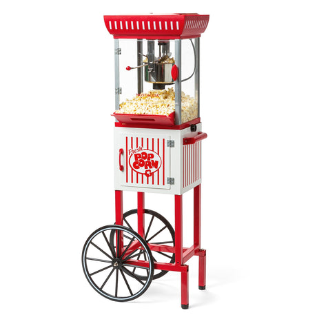 Nostalgia Popcorn Maker Machine - Professional Cart With 2.5 Oz Kettle Makes Up to 10 Cups - Vintage Popcorn Machine Movie Theater Style - Red