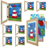 Golden State Art, 10x12.5 Kids Art Frames, Front-Opening Picture Frame Great for Kids Drawings, Artworks, Children Art Projects, Schoolwork, Home or Office (Walnut Set of 2)