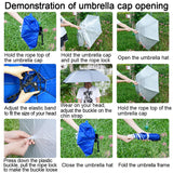 NEW-Vi Fishing Umbrella Hat Folding Adjustable Sun Rain Cap, 37.4”Oversize Hands Free Umbrellas, 7-Ribs Anti-UV Waterproof Headwear for Fishing Gardening Golf Sunshade Outdoor
