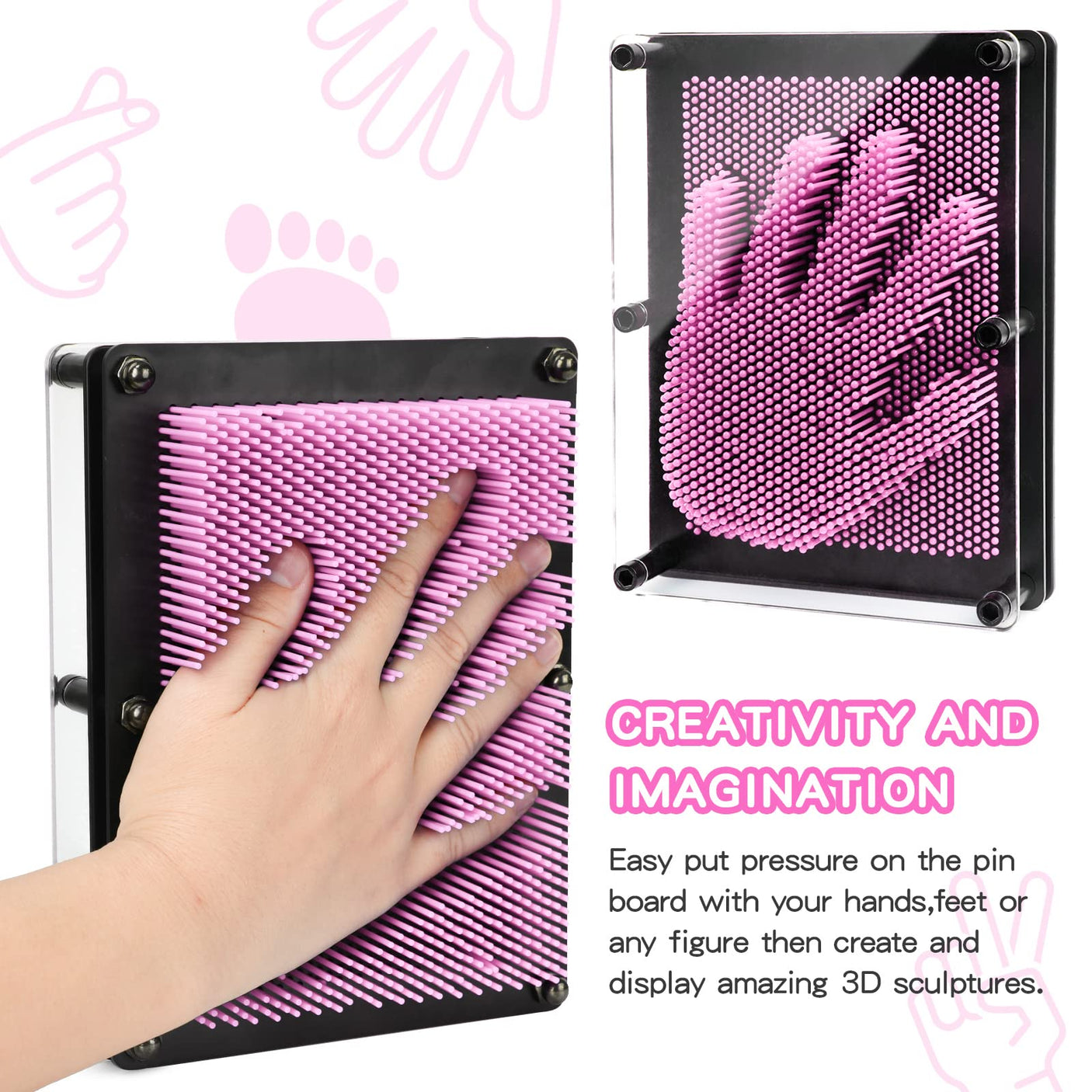 3D Pin Art Sensory Toys for Kids 5-7, Pin Art Board Impression Sensory Toys for Kids with Autism, Autism Gifts for Autistic Children Age 3, 4, 5, 6, 7, 8, 9, 10+ Years Old Boys Girls