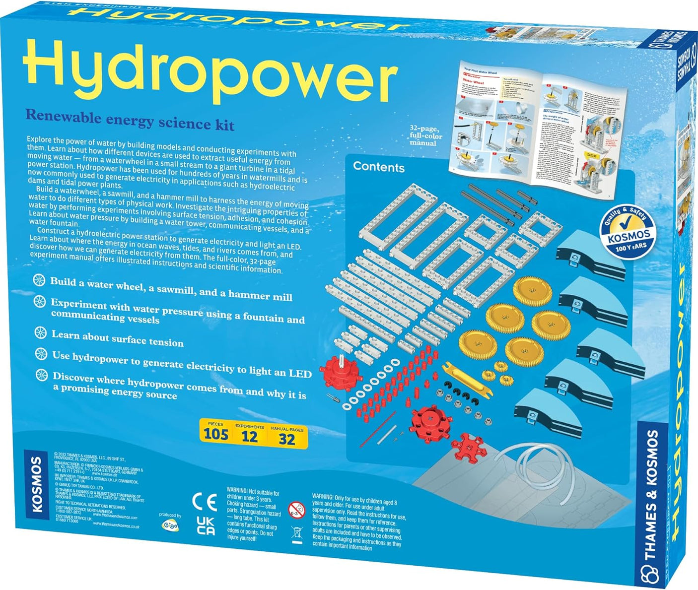 Thames & Kosmos Hydropower Science Kit | 12 Stem Experiments | Learn About Alternative & Renewable Energy, Environmental Science | Parents' Choice Recommended Award Winner