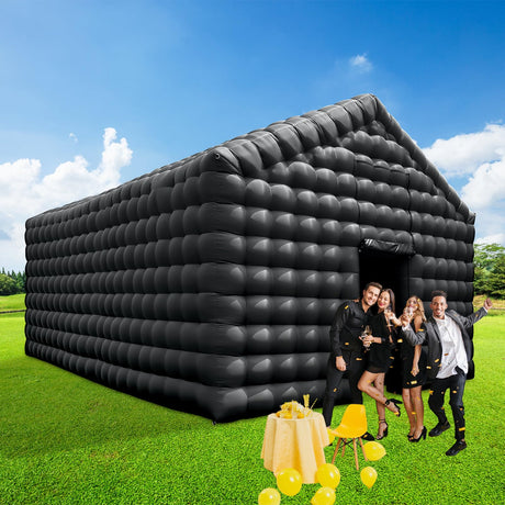CZGBRO Inflatable Nightclub, 20x16.5x14FT Disco Air Cube Tent, Inflatable Night Club Square Gazebo Event Room Tent House for Event Exhibition Wedding Business/Private Use(White)
