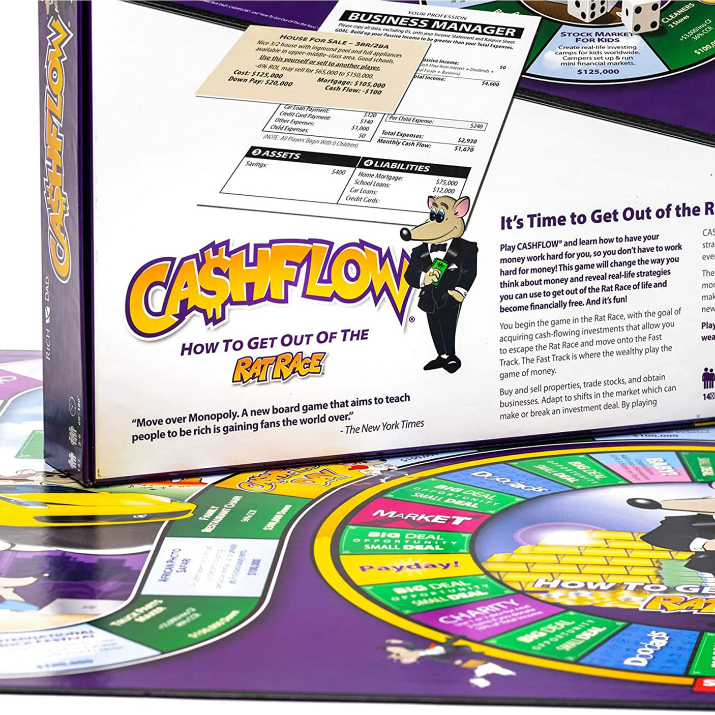 Rich Dad Cashflow Board Game for Kids, Children's Edition, Up to 6 Players, Ages 6+ - Fun and Educational Learning Games for Boys, Girls, and Family