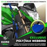 Rhino USA Retractable Ratchet Straps (4-Pack) - 1 Inch x 10 Feet (1,209lb Break Strength) - Heavy Duty Auto Self Retracting Tie Down Straps for Truck, Cargo Trailer, Motorcycle, Rad & More - Green