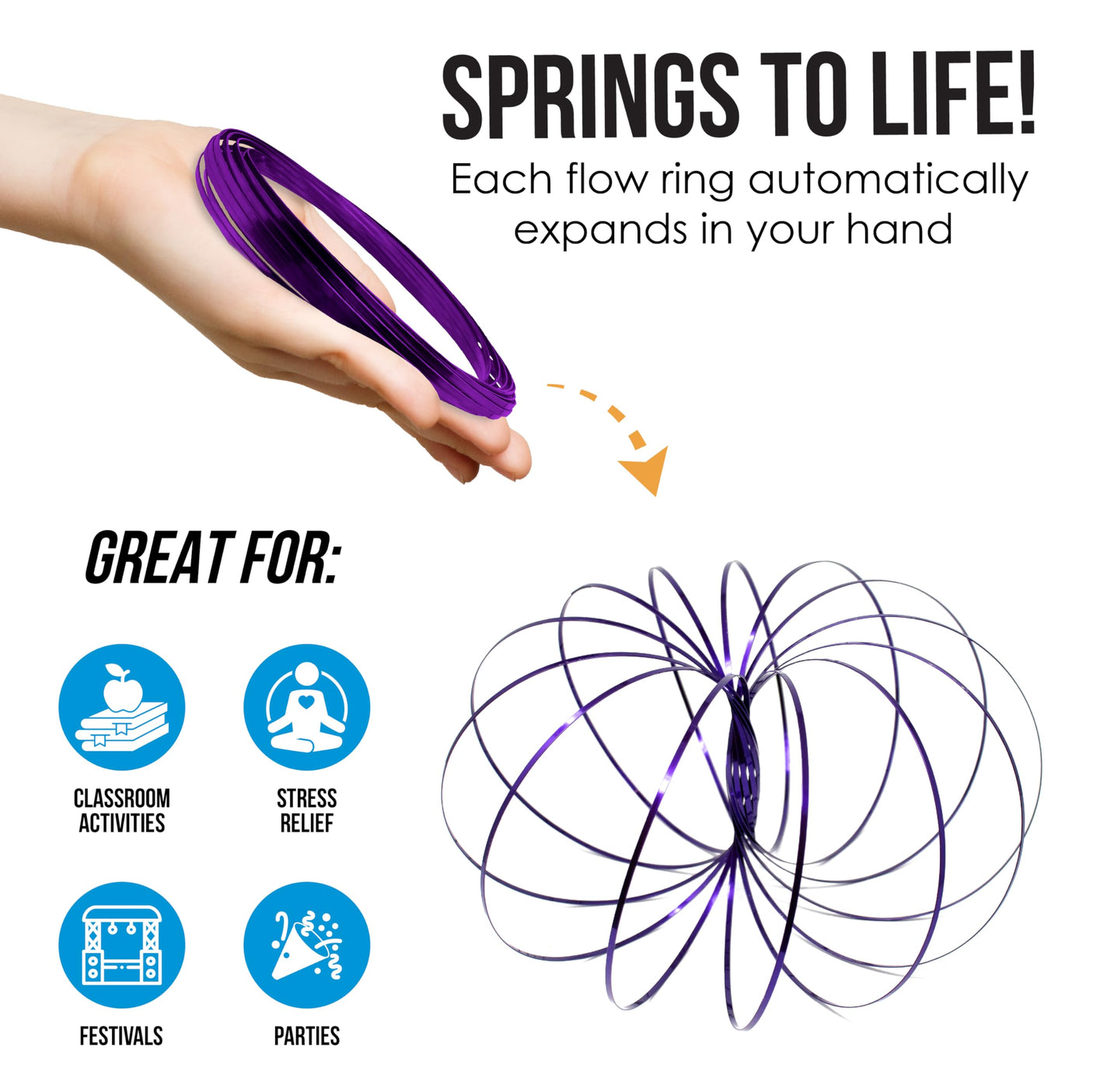 Digital Energy Kinetic Educational Spring Toy - Multi Sensory Interactive 3D Shaped Flow Ring ()
