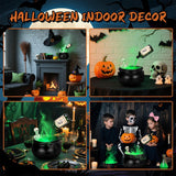 Halloween Decorations Indoor - Cauldron Decor with Skeleton, Magic Floating Potion Bottles & Fog Maker - Black Witches Cauldron Halloween Party Decoration for Home Table