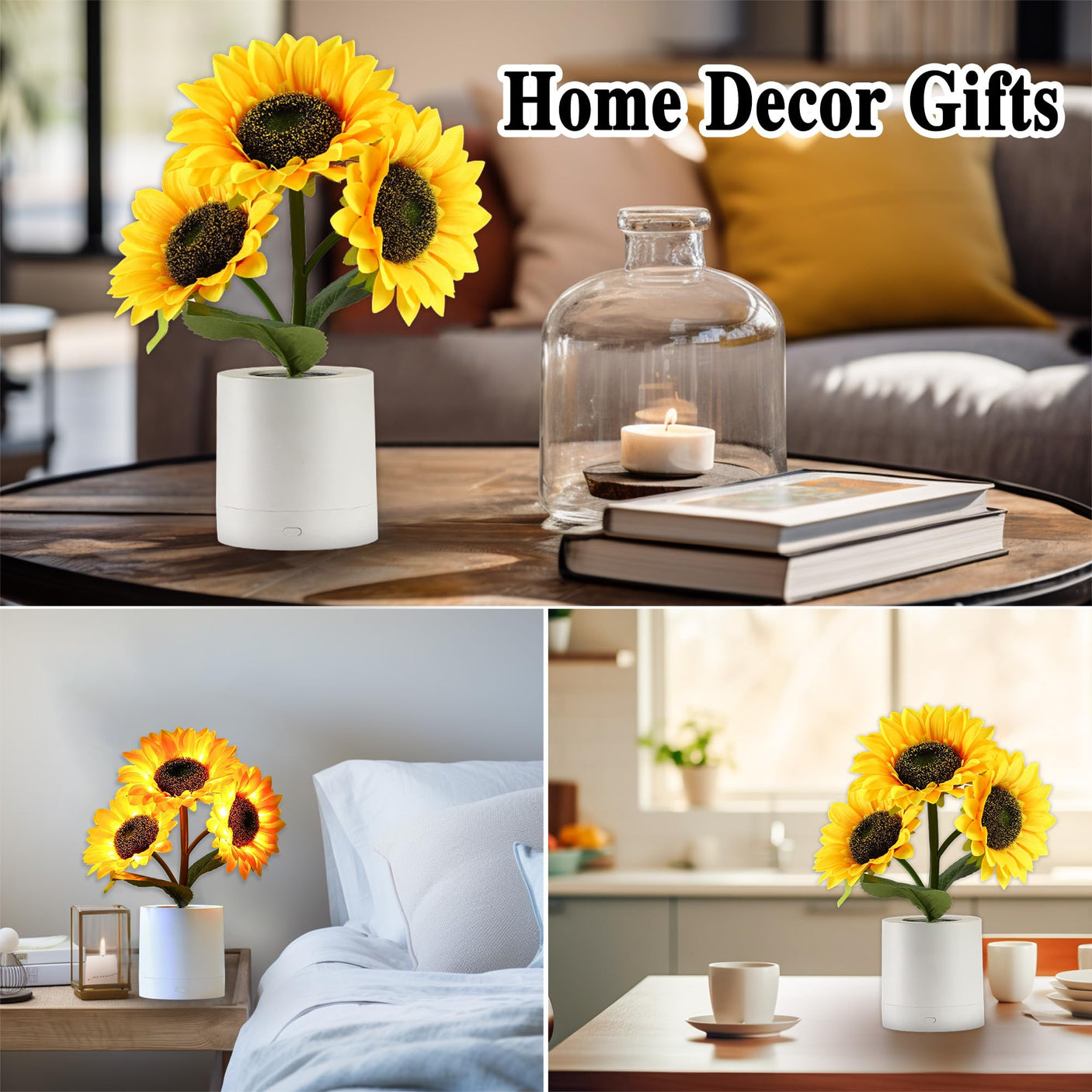 Sunflower LED Lamp for Women, Mother's Day Ideal for Bedroom Decor Sunflower Gifts for Mom Grandma Teacher Aunt Girlfriends Coworker Friend Wife Mothers Anniversary Birthday Christmas