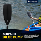 Five Oceans Canoe Paddle - Telescopic Paddle and Hook with Bilge Pump Function, Boat Paddle for Boats - Telescoping from 4.25 Ft. (51-inch) to 5.5 Ft. (66-inch) - FO4718