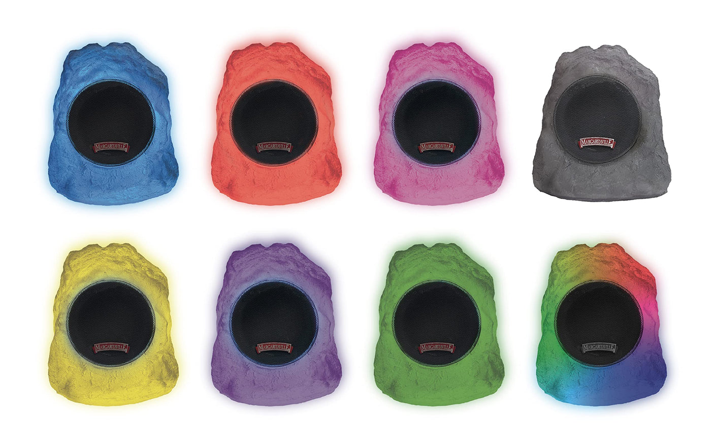 Margaritaville Glow Up Rock Wireless Speaker with Multi Color LED Lights, Waterproof Speaker, with 11 Hours of Playback Time, True Wireless Pairing, 6 Bright LED Light Modes