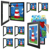 Golden State Art, 10x12.5 Kids Art Frames, Front-Opening Picture Frame Great for Kids Drawings, Artworks, Children Art Projects, Schoolwork, Home or Office (Walnut Set of 2)