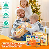 Busy Board, Montessori Toy for 1-3 Years Old, Wooden Toddler Sensory Travel Toy, Ideal Gift for 1+ Year Old Boys (Busy Board Plus V2), Medium, Yellow