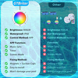 Above Ground Pool Lights with APP Control 20W RGB Dimmable LED Pool Lights with Suction Cups and Built-in Magnets 12V Underwater Pool Light for Above ground Inground Pools IP68 Waterproof 28FT Cord B