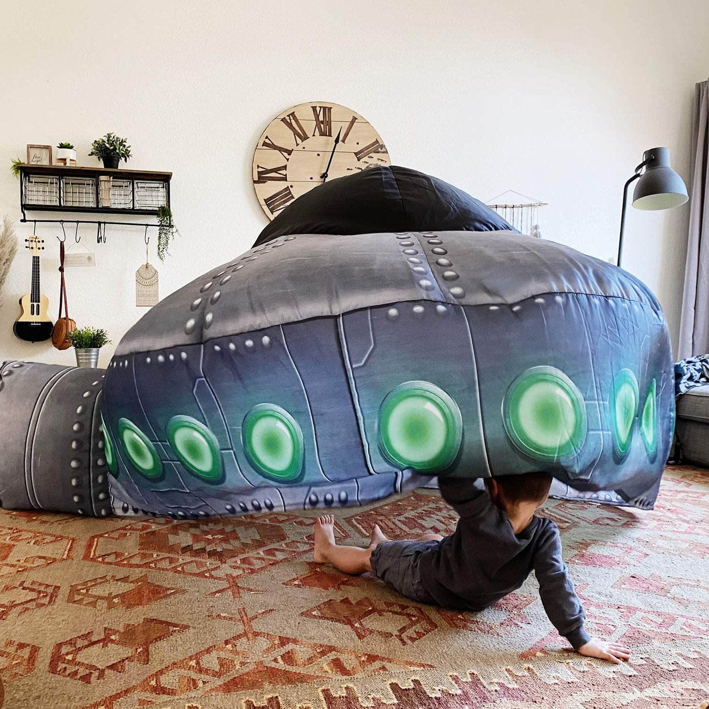 The Original Patented AirFort - Build A Fort in 30 Seconds, Inflatable Fort for Kids, Play Tent for 3-14 Years, A Playhouse Where Imagination Runs Wild, Fan not Included (Starry Night)