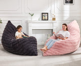 Hobestluk 3 in 1 Bean Bag Chair Giant Bean Bag Chairs Convertible Bean Bag Floor Cushion with Machine Washable Cover, Beanbag Chairs for Adult (Dark Grey)