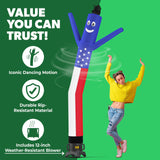 LookOurWay Air Dancers Wacky Waving Inflatable Tube Man Set - 10 Feet Tall Inflatable Dancing Man with Blower - Red